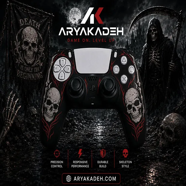 کاور دسته بازی PS5 طرح eskeleton