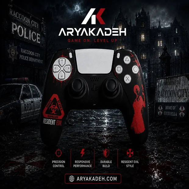 کاور دسته بازی PS5 طرح resident